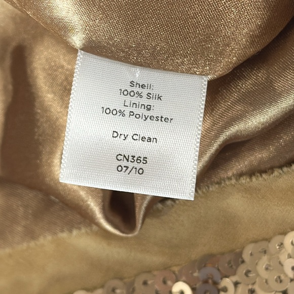 Talbots gold sequin lined blouse short sleeve 8P - Picture 7 of 7